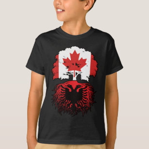Albania Albanian Canadian Canada Tree Roots Flag T-Shirt