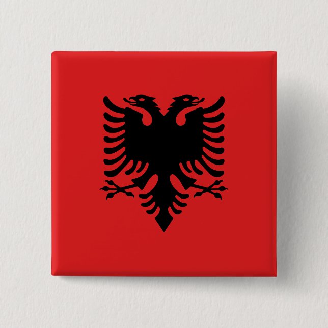 Albania (Albanian) Flag 15 Cm Square Badge (Front)