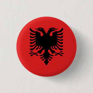 Albania (Albanian) Flag 3 Cm Round Badge