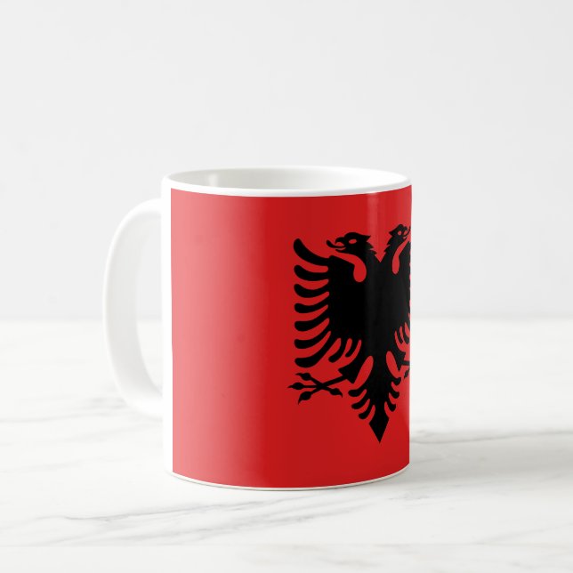 Albania (Albanian) Flag Coffee Mug (Front Left)