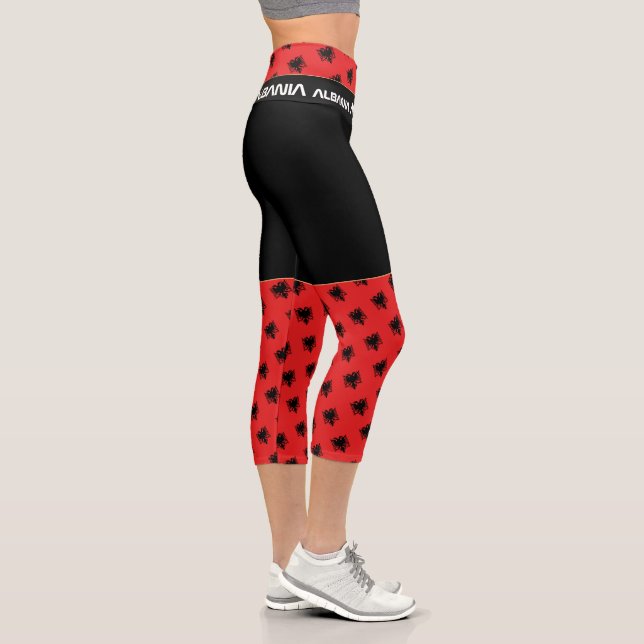 Albania & Albanian Flag fashion, Fitness, Sports Capri Leggings (Right)