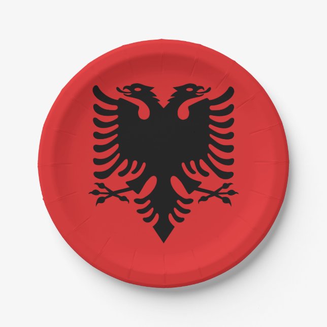 Albania (Albanian) Flag Paper Plate (Front)