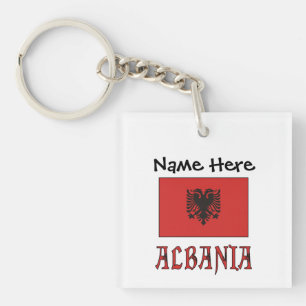 Albania Albanian Flag Personalised  Key Ring