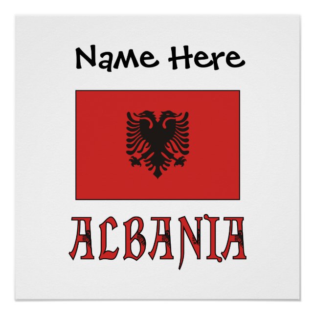 Albania Albanian Flag Personalised Text Poster (Front)