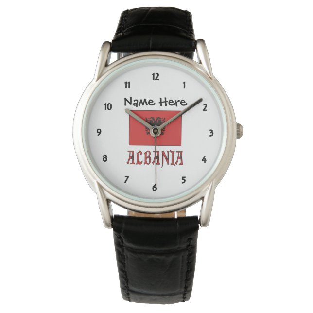 Albania Albanian Flag Personalised  Watch (Front)