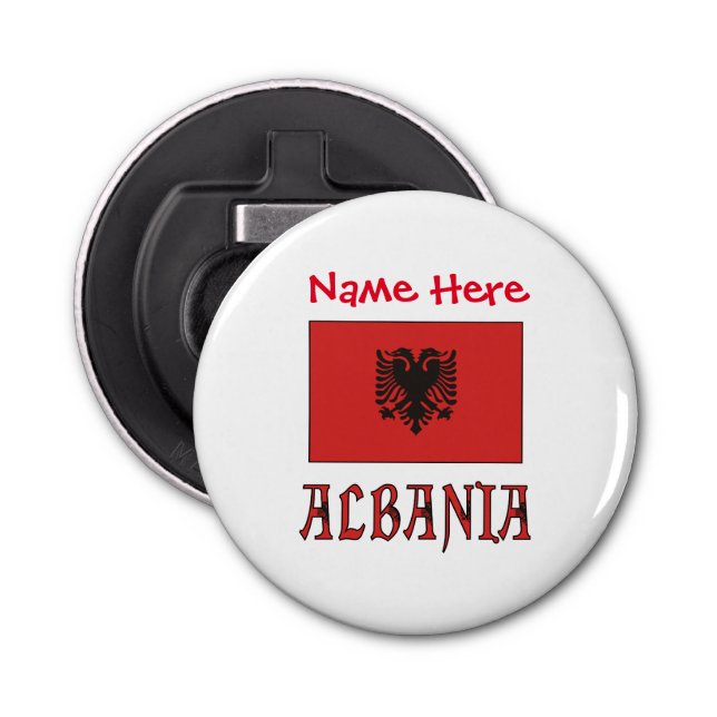 Albania Albanian Flag Red Personalised Bottle Opener (Front)