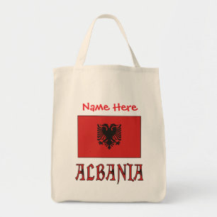 Albania Albanian Flag Red Personalised  Tote Bag