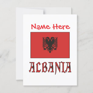 Albania Albanian Flag Red Personalized  Postcard