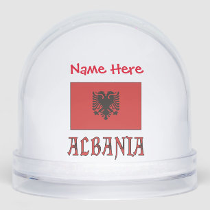 Albania Albanian Flag Red Personalizrd Snowglobe