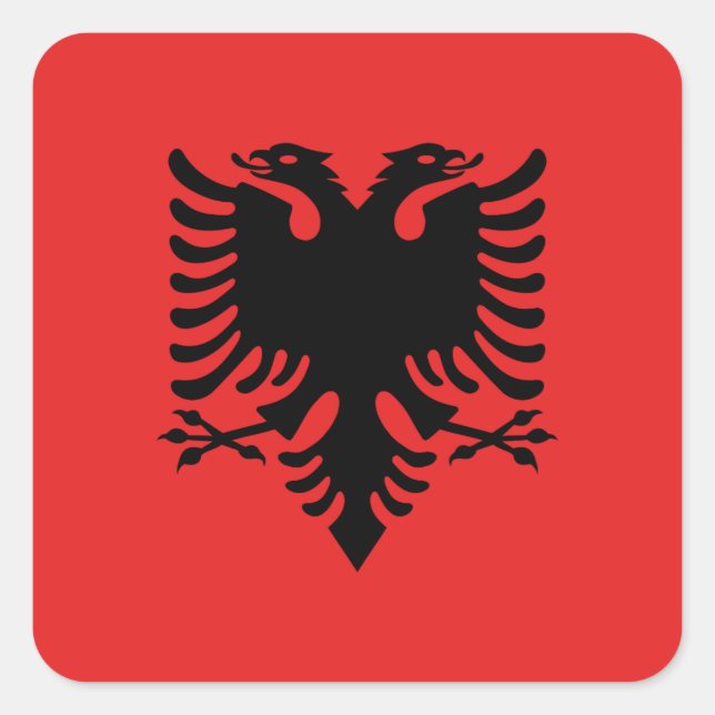 Albania (Albanian) Flag Square Sticker (Front)