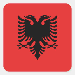 Albania (Albanian) Flag Square Sticker