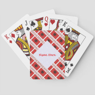 Albania Albanian Flag Tiled Red Personalised  Playing Cards