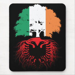 Albania Albanian Irish Ireland Tree Roots Flag Mouse Mat