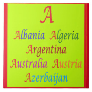 Albania Algeria Australia Argentina lime green Tile