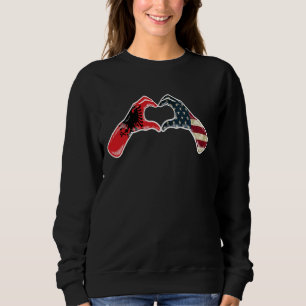 Albania American USA Flag - USA Albanian Heart Sweatshirt
