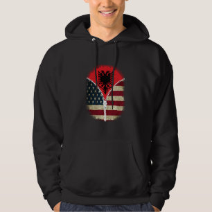 Albania American USA Flag - USA Albanian Zipper Hoodie