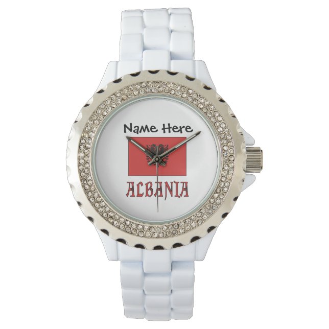 Albania and Albanian Flag Personalised  Watch (Front)