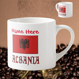 Albania and Albanian Flag Red Personalisation  Espresso Cup