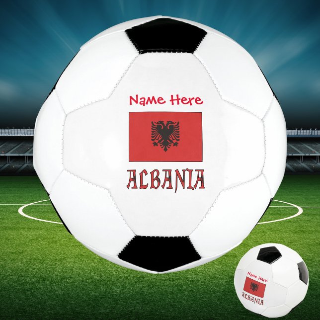 Albania and Albanian Flag Red Personalisation  Football (Creator Uploaded)
