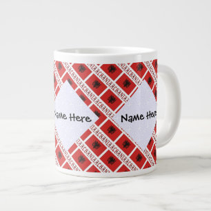 Albania and Albanian Flag Tiled Personalised  Large Coffee Mug