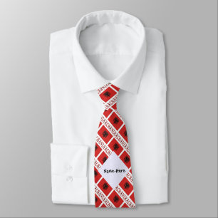 Albania and Albanian Flag Tiled with Your Name Tie