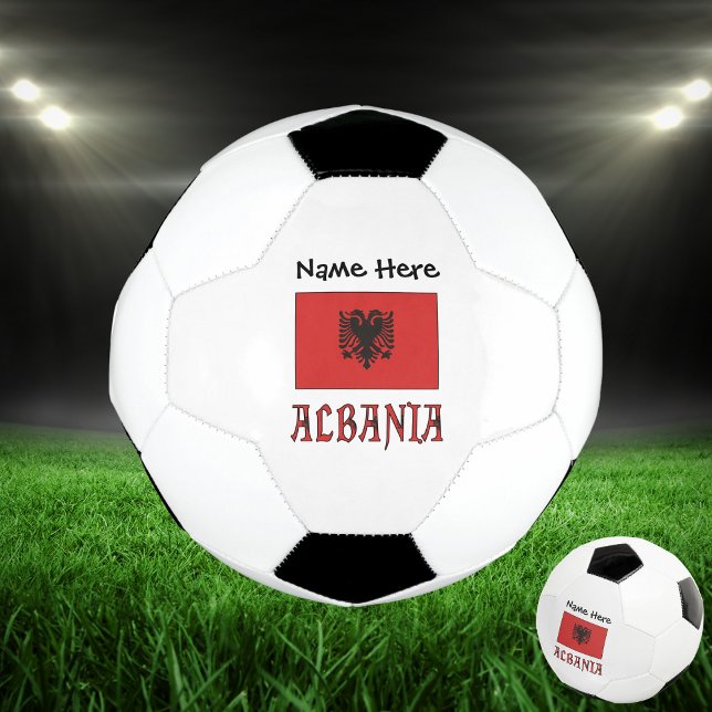 Albania and Albanian Flag with Your Name Football (Creator Uploaded)