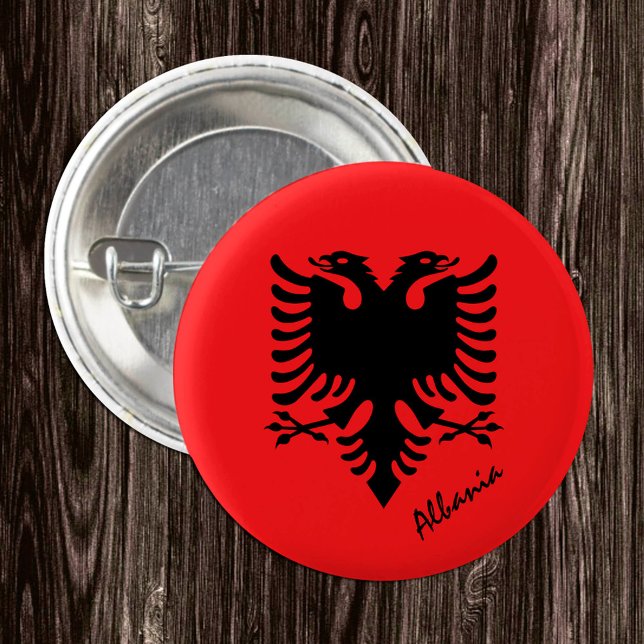 Albania button, patriotic Albanian Flag fashion 3 Cm Round Badge (Creator Uploaded)