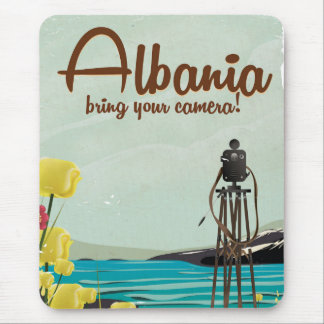 Albania Camera Vintage travel poster Mouse Mat