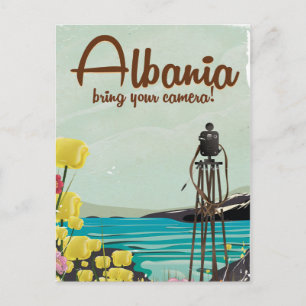 Albania Camera Vintage travel poster Postcard