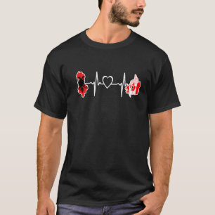 Albania Canada Heartbeat Albanian Canadian Flag T-Shirt