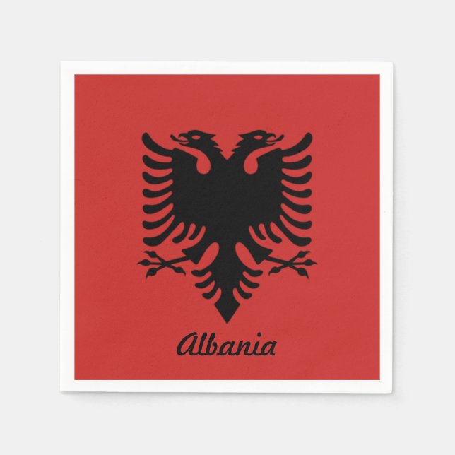Albania Cocktail Napkins (Front)