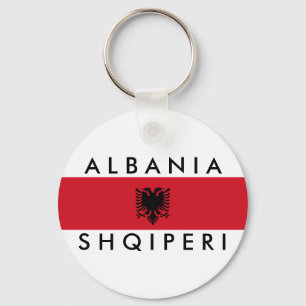 albania country long flag nation symbol name key ring