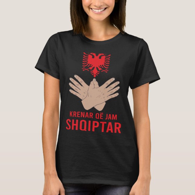 Albania Eagle Flag Kosovo Shqiptar Krenar Qe Jam A T-Shirt (Front)