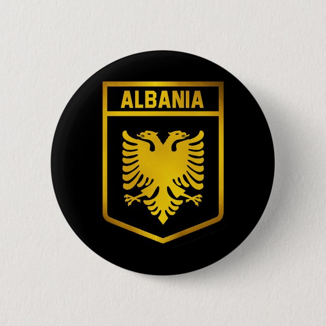Albania Emblem 6 Cm Round Badge (Front)