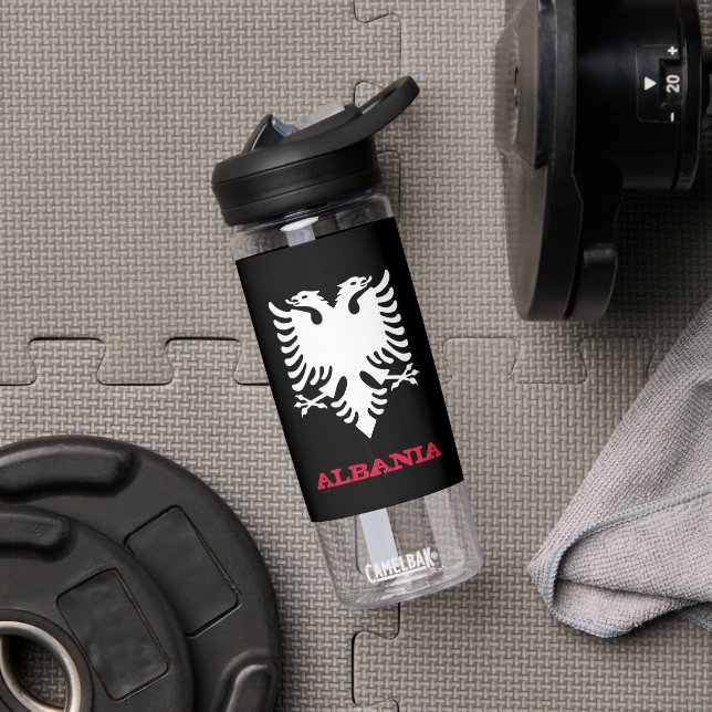 Albania Fitness & Albanian coat of arms / flag Water Bottle (Gym)