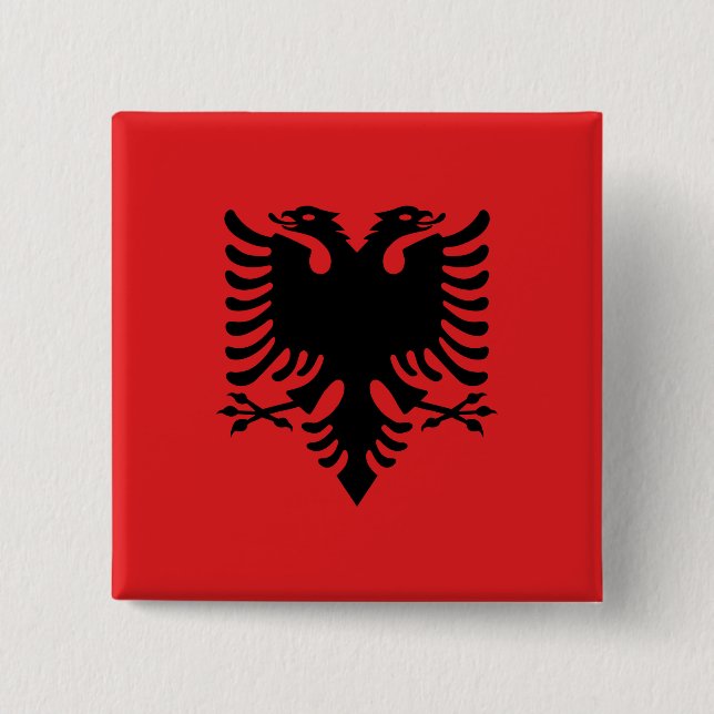 Albania Flag 15 Cm Square Badge (Front)