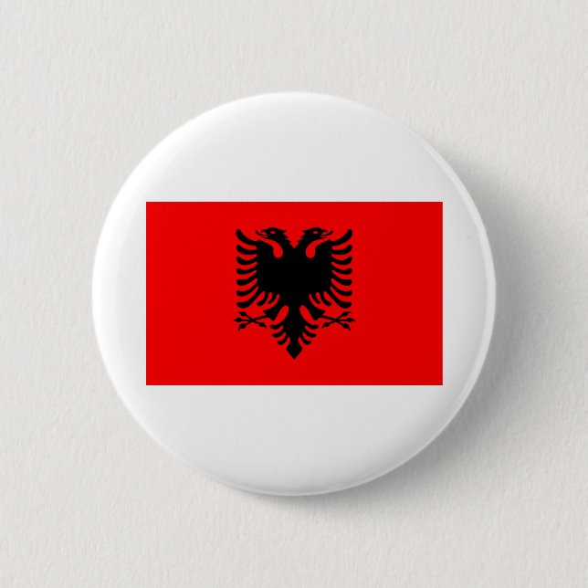 Albania Flag 6 Cm Round Badge (Front)