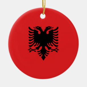 Albania Flag Ceramic Tree Decoration
