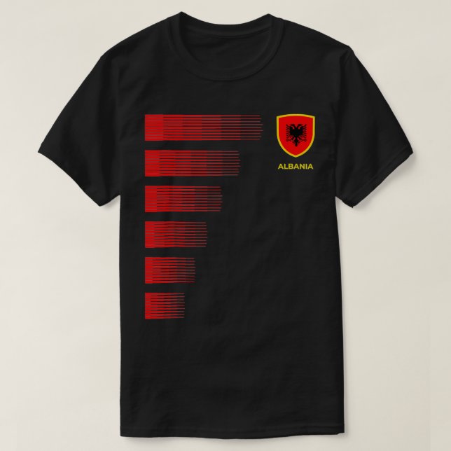 Albania Flag Emblem  Albanian Pride Ancestry Herit T-Shirt (Design Front)