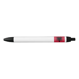 Albania Flag Emblem Black Ink Pen