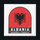 Albania Flag Emblem Distressed Magnet<br><div class="desc">Albania distressed emblem featuring the flag and coat of arms.</div>