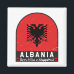 Albania Flag Emblem Distressed Magnet<br><div class="desc">Albania distressed emblem featuring the flag and coat of arms.</div>