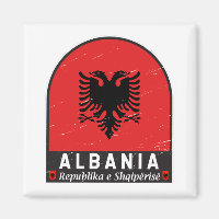 Albania Flag Emblem Distressed