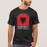Albania Flag Emblem Distressed T-Shirt<br><div class="desc">Albania distressed emblem featuring the flag and coat of arms.</div>