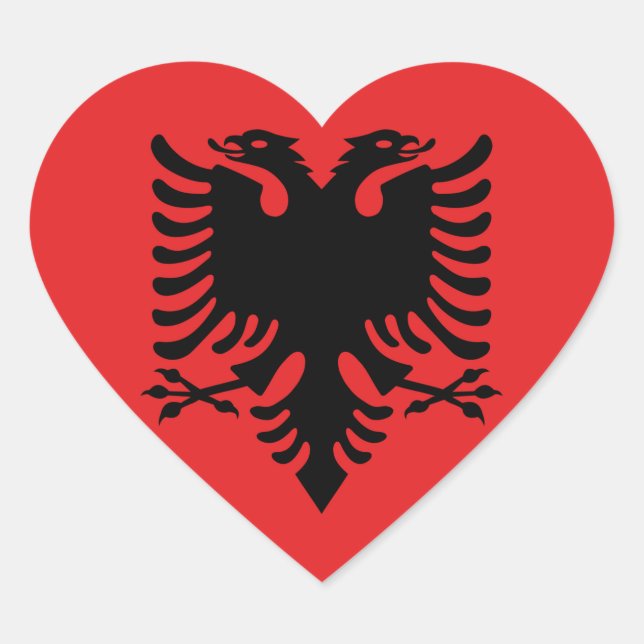 Albania Flag Heart Sticker (Front)