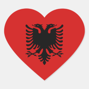 Albania Flag Heart Sticker