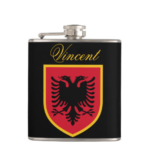 Albania Flag Hip Flask