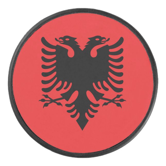 Albania Flag Hockey Puck (Front)