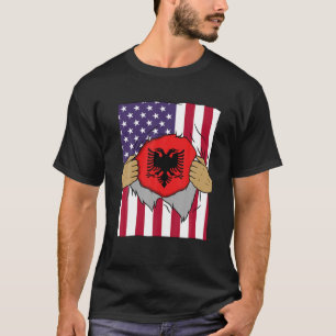 Albania Flag Inside Me Home Pride Albanian America T-Shirt