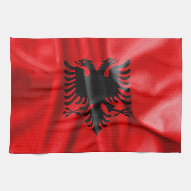 Albania Flag Kitchen Towels (Horizontal)